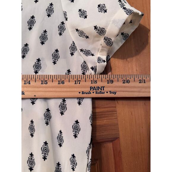 Rewind L Regency core peplem blouse white black whimsicore lace accents - Picture 5 of 6